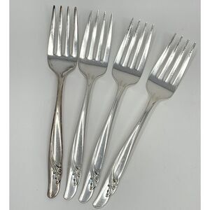 International Rogers EXQUISITE Silverplate 1957 Salad Forks 6 1/8” Set Of 4